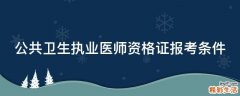 公共卫生执业医师资格证报考条件