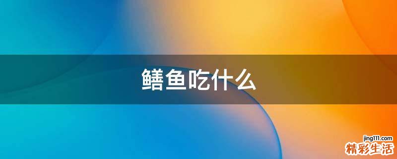 鳝鱼吃什么