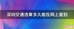深圳交通违章多久能在网上查到