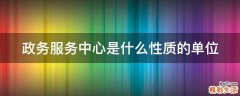 政务服务中心是什么性质的单位