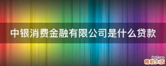 中银消费金融有限公司是什么贷款
