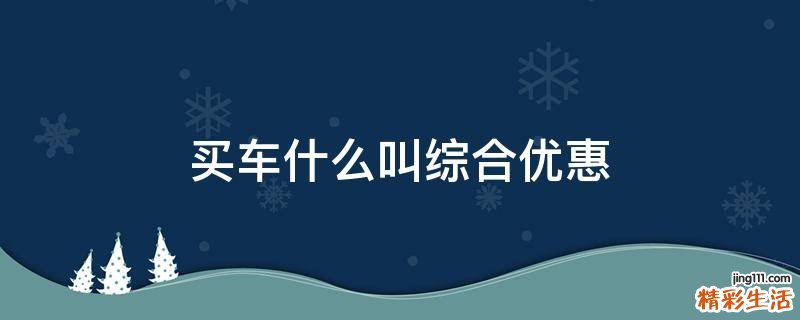 买车什么叫综合优惠