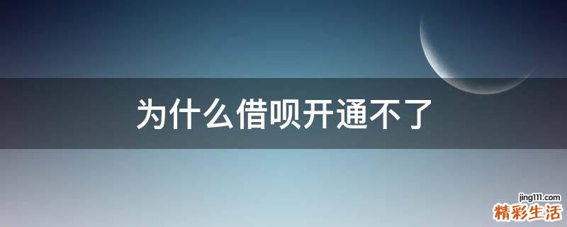 为什么借呗开通不了