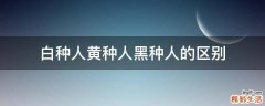白种人黄种人黑种人的区别