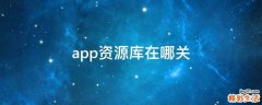 app资源库在哪关