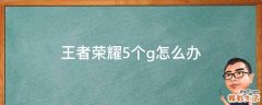 王者荣耀5个g怎么办