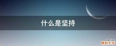 什么是坚持