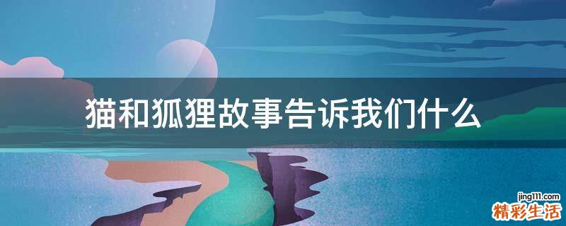 猫和狐狸故事告诉我们什么