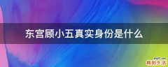 东宫顾小五真实身份是什么