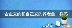 企业交的和自己交的养老金一样吗