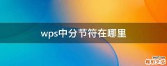 wps中分节符在哪里