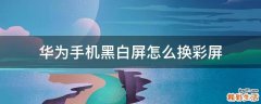 华为手机黑白屏怎么换彩屏
