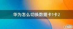 华为怎么切换数据卡1卡2