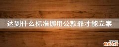 达到什么标准挪用公款罪才能立案