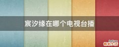 宸汐缘在哪个电视台播