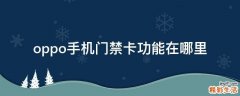 oppo手机门禁卡功能在哪里