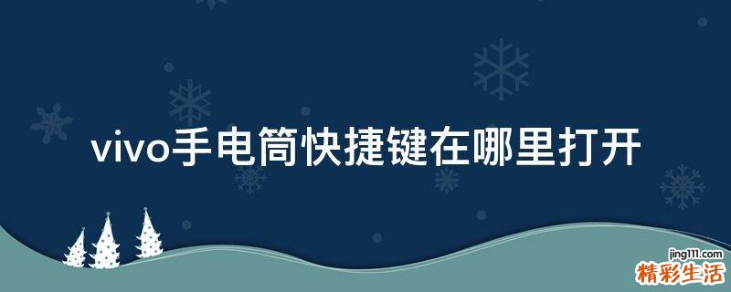 vivo手电筒快捷键在哪里打开