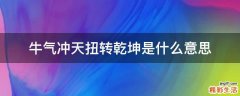 牛气冲天扭转乾坤是什么意思