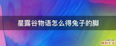 星露谷物语怎么得兔子的脚