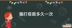 猫打疫苗多久一次