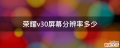 荣耀v30屏幕分辨率多少