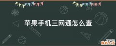 苹果手机三网通怎么查