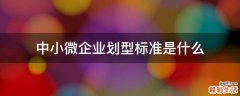中小微企业划型标准是什么