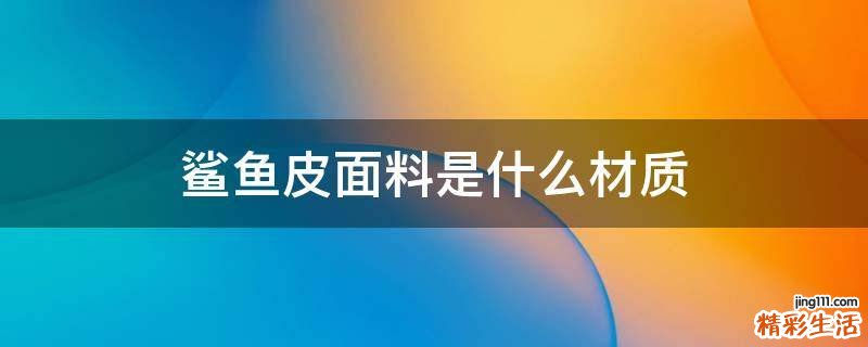 鲨鱼皮面料是什么材质