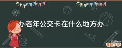 办老年公交卡在什么地方办