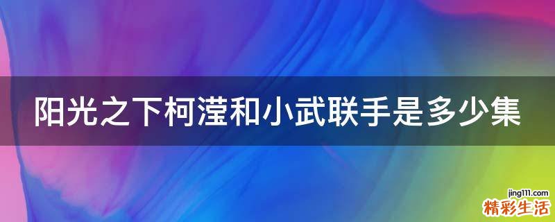 阳光之下柯滢和小武联手是多少集