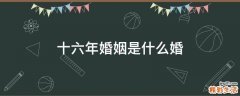 十六年婚姻是什么婚