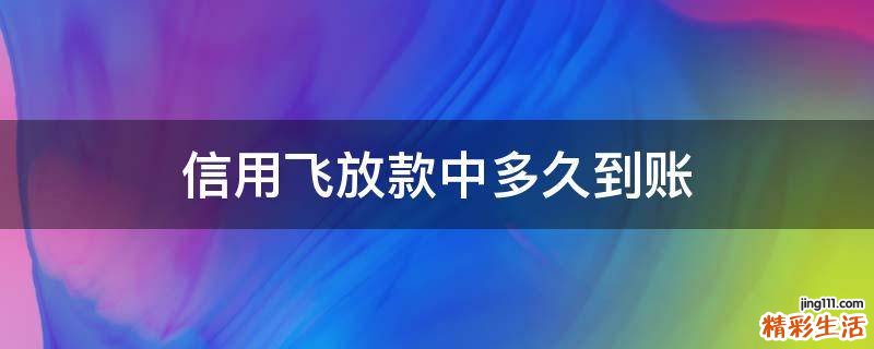 信用飞放款中多久到账