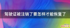 驾驶证被注销了要怎样才能恢复了