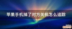苹果手机掉了对方关机怎么追踪