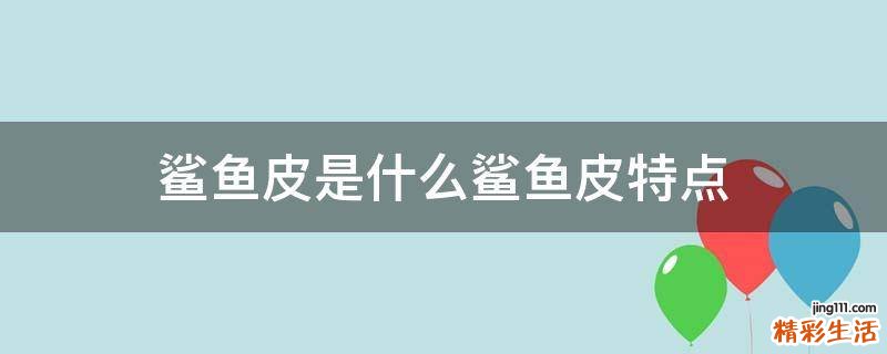 鲨鱼皮是什么鲨鱼皮特点
