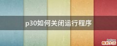 p30如何关闭运行程序