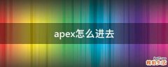apex怎么进去