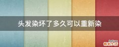头发染坏了多久可以重新染
