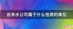 自来水公司属于什么性质的单位