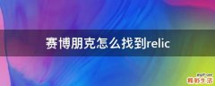 赛博朋克怎么找到relic