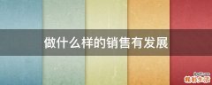 做什么样的销售有发展