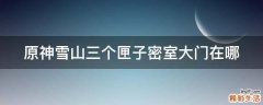 原神雪山三个匣子密室大门在哪