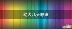幼犬几天睁眼
