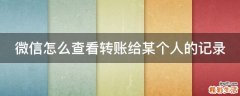 微信怎么查看转账给某个人的记录