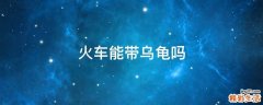 火车能带乌龟吗