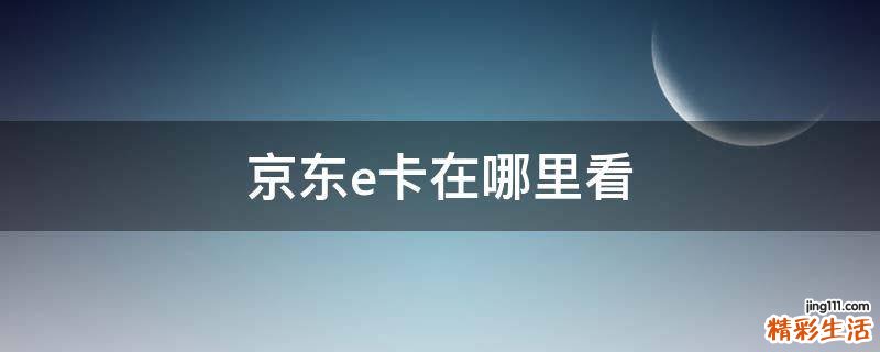 京东e卡在哪里看