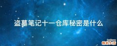 盗墓笔记十一仓库秘密是什么