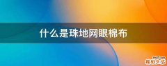 什么是珠地网眼棉布