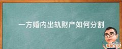一方婚内出轨财产如何分割