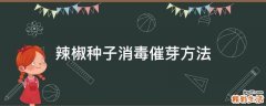 辣椒种子消毒催芽方法